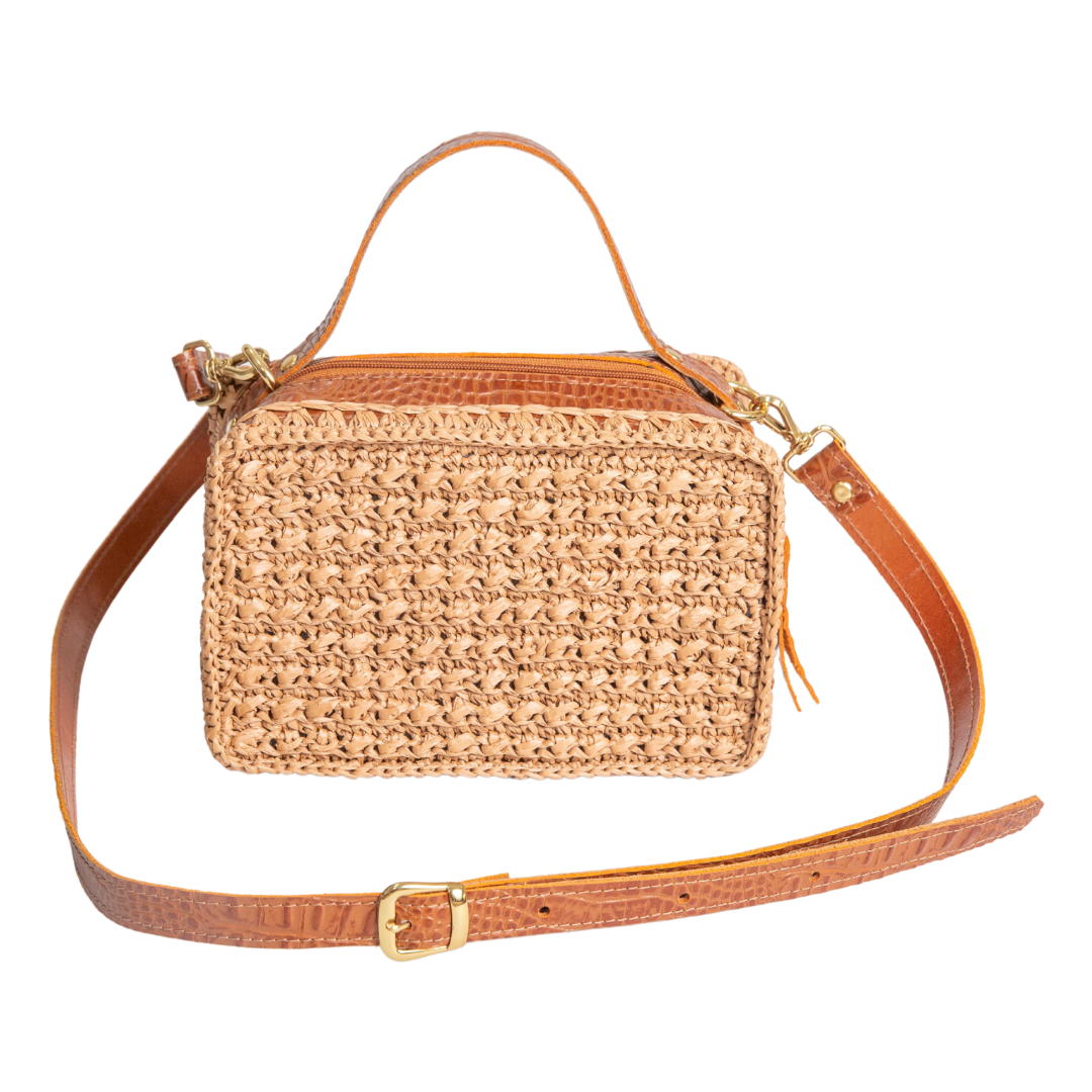 Bolsa Lolla – Couro Legítimo e Ráfia Italiana