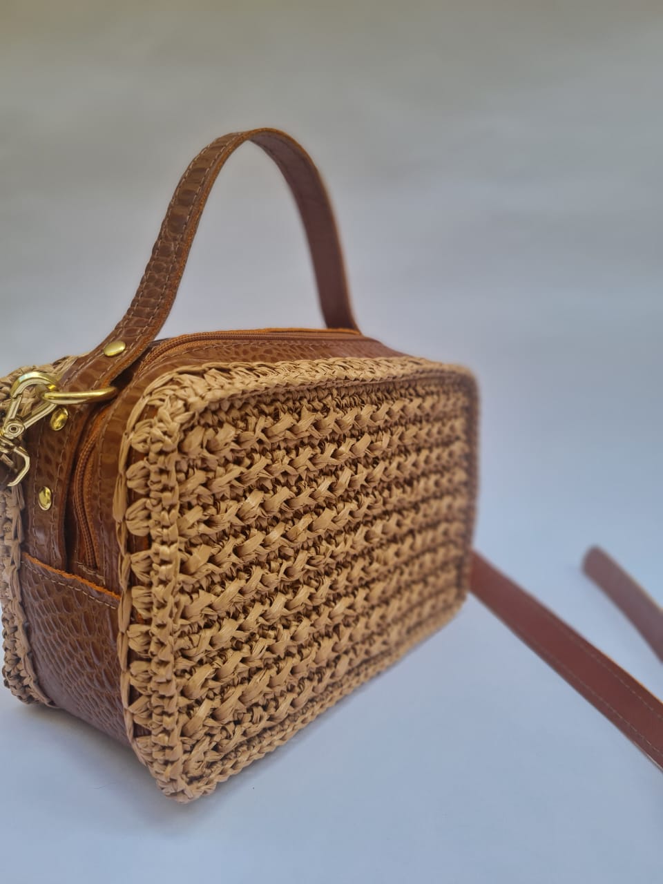 Bolsa Lolla – Couro Legítimo e Ráfia Italiana - Imagem 4